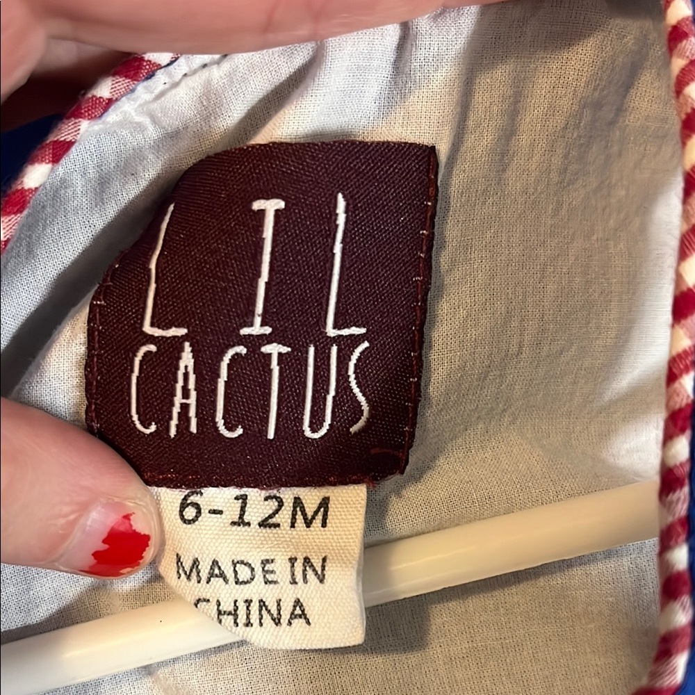 Cactus Blue and Red Onesie with Crab Design - Picture 2 of 6